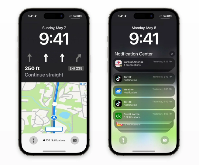 浉河苹果维修服务分享iOS17锁屏地图导航半屏显示长什么样 